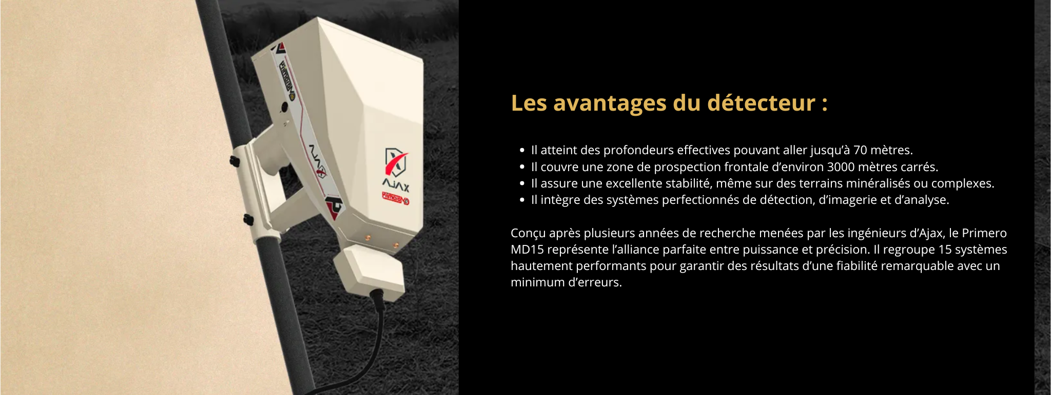 Les avantages du détecteur primero md15